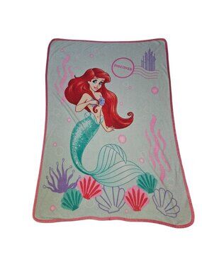 Disney Blanket Throw Little Mermaid Ariel Fleece 45x63 Shells Discover Franco